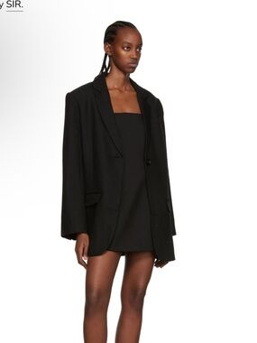 SIR the label Black Single-Button Oversized Blazer